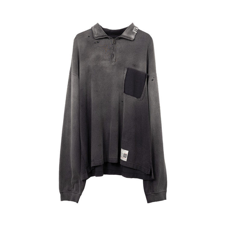 Maison Mihara Yasuhiro Sun Faded Half Zip Pullover "Black"
