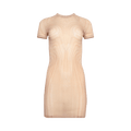 Jean Paul Gaultier Sheer Mesh Spiral Print Dress "Pale Pink/Dusty Pink"