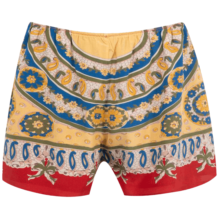 Bode Bricolage Shorts "Red/Multicolor"