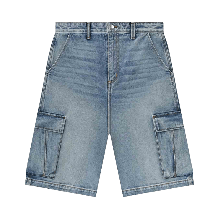 Rhude Cargo Denim Baggy Short "Bay Indigo"