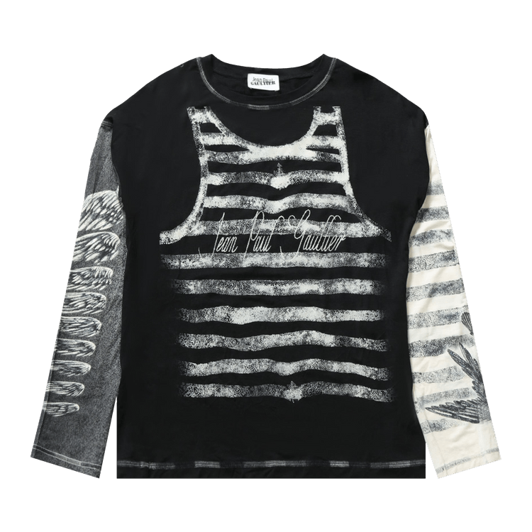 Jean Paul Gaultier Tattoo Top "Black/Ecru"