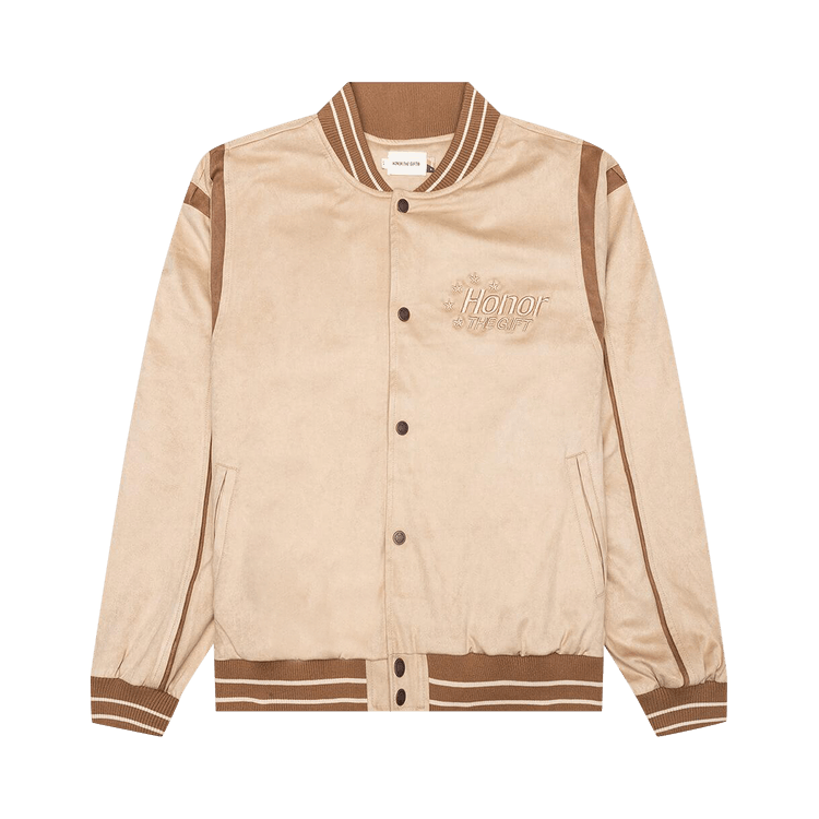 Honor The Gift Oil Head Varsity Jacket "Tan"