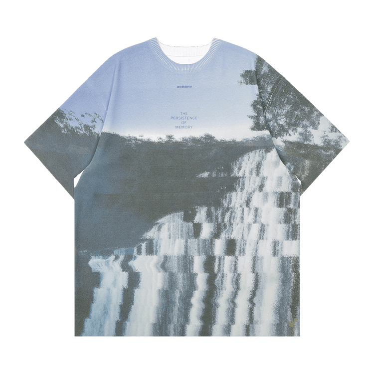 Ader Error Semi-Oversized Fit Half Sleeve Knit Top "Blue"