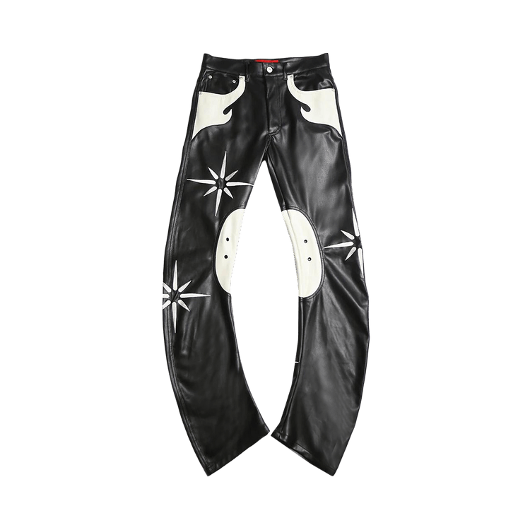 KUSIKOHC Flower Rider Faux Leather Pants "Black"