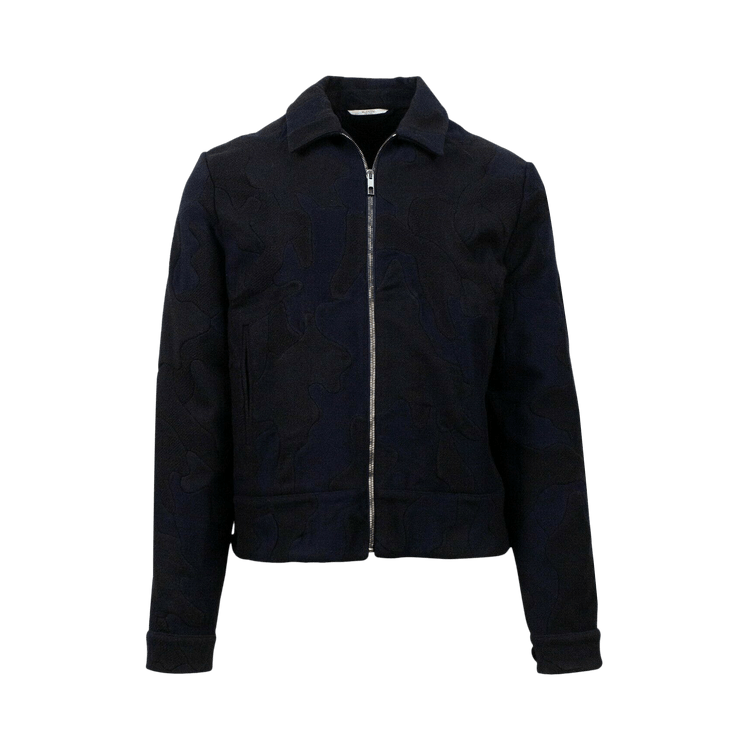 Valentino Wool Camo Jacket "Navy Blue"