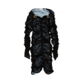 Bottega Veneta Tulle Ruched Dress "Black/Light Blue"