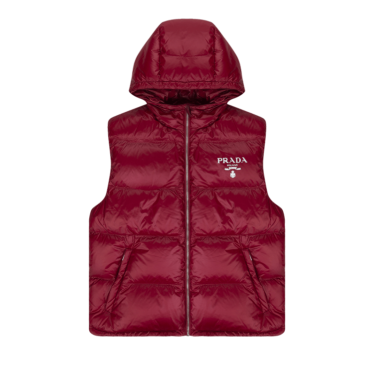 Prada Logo Padded Vest "Red"