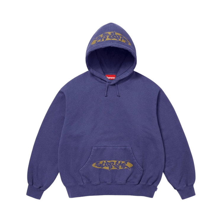 Supreme New World Order Hooded Sweatshirt "Washed Navy"