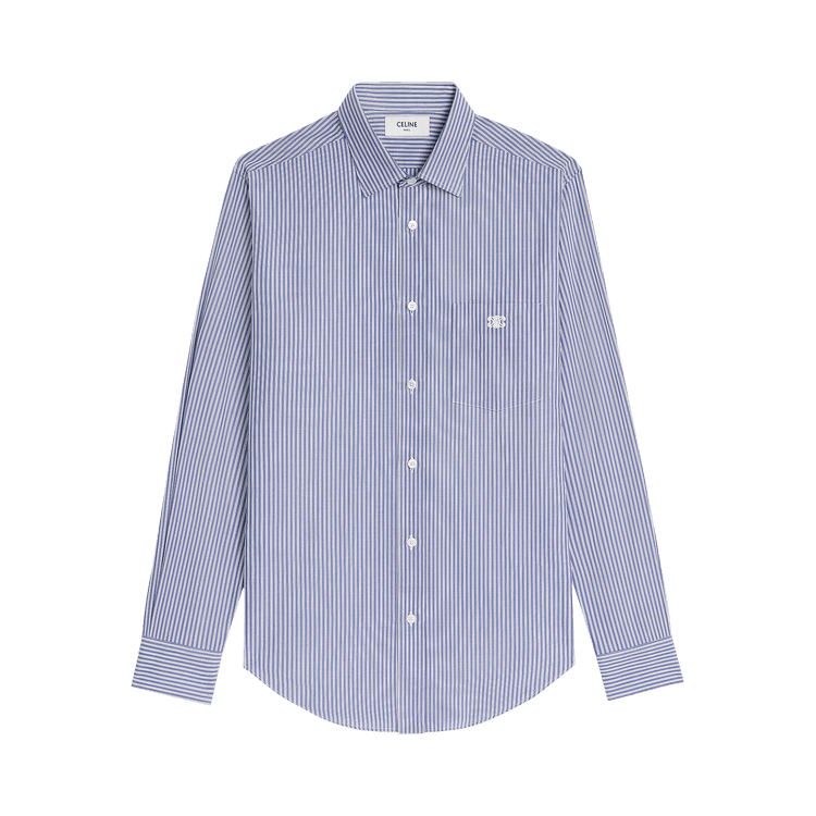 CELINE Chemise Loose Drugstore Poche "Navy/Denim Blue"