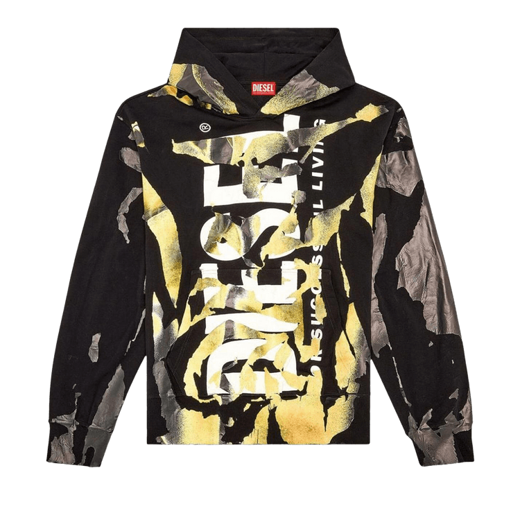 Diesel S-Mac Painted Hoodie "Black"