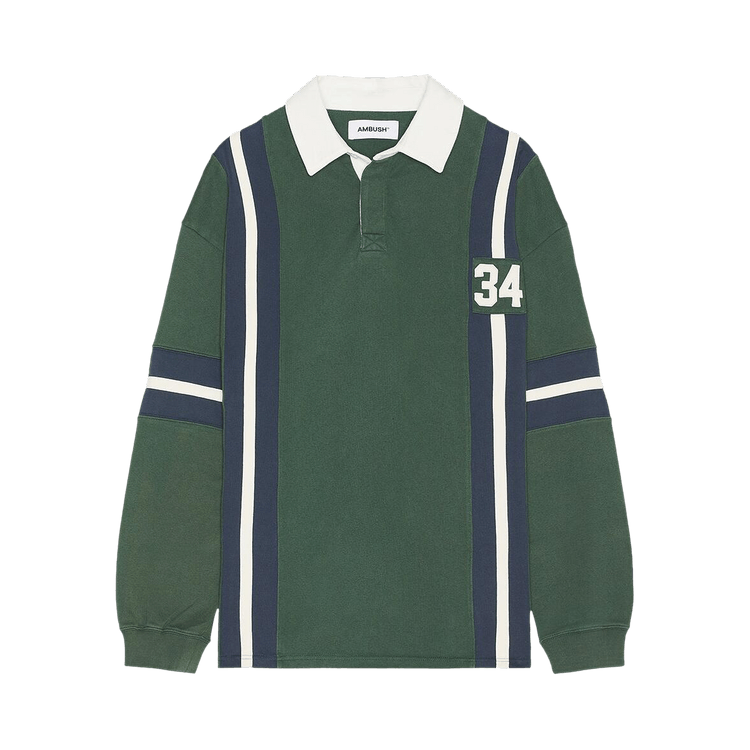 Ambush Striped Rugby Shirt "Green"