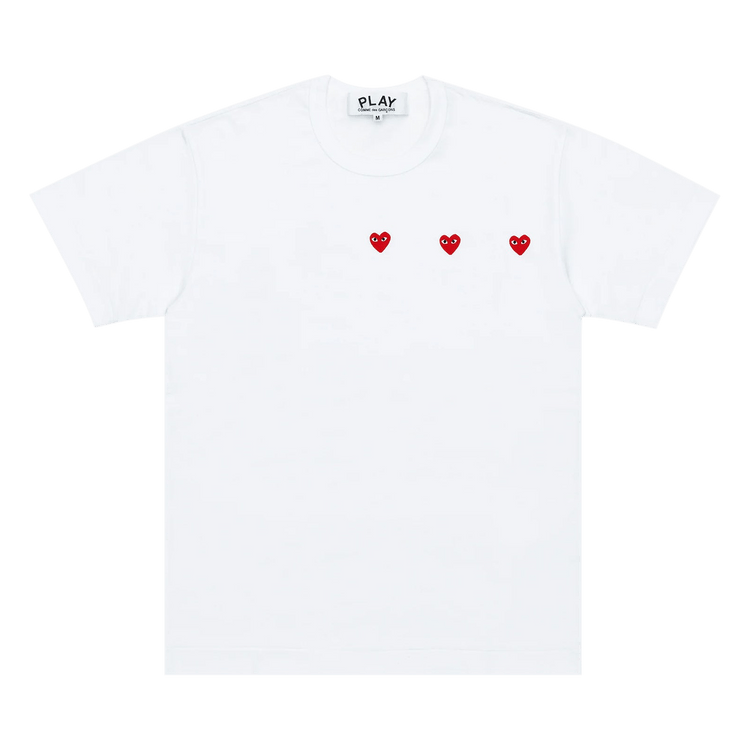 Comme des Garçons PLAY Logo Print Tee "White/Red"