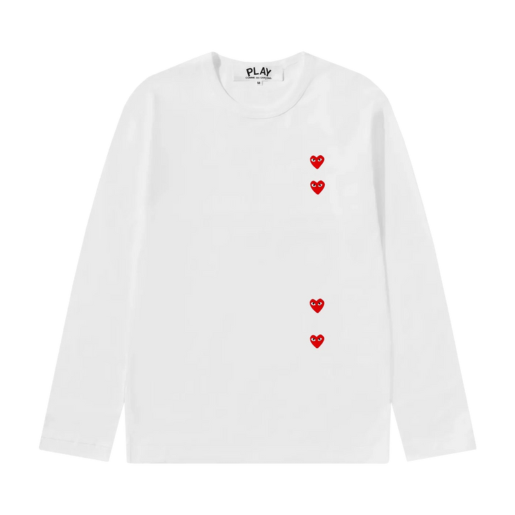 Comme des Garçons PLAY Multi Heart Long-Sleeve "White/Red"