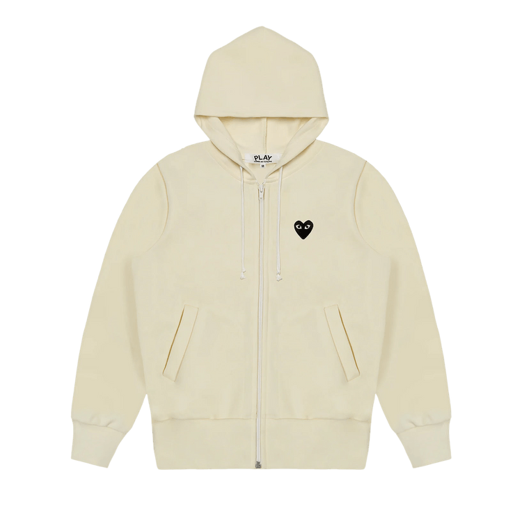 Comme des Garçons PLAY Zip-Up Sweatshirt "White/Black"