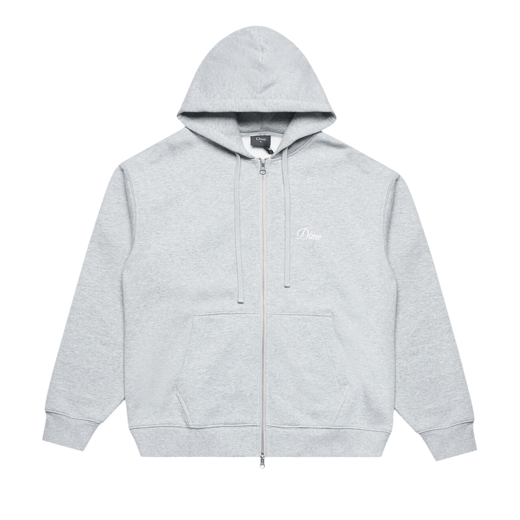 Dime Cursive Small Logo Zip Hoodie "Grey"