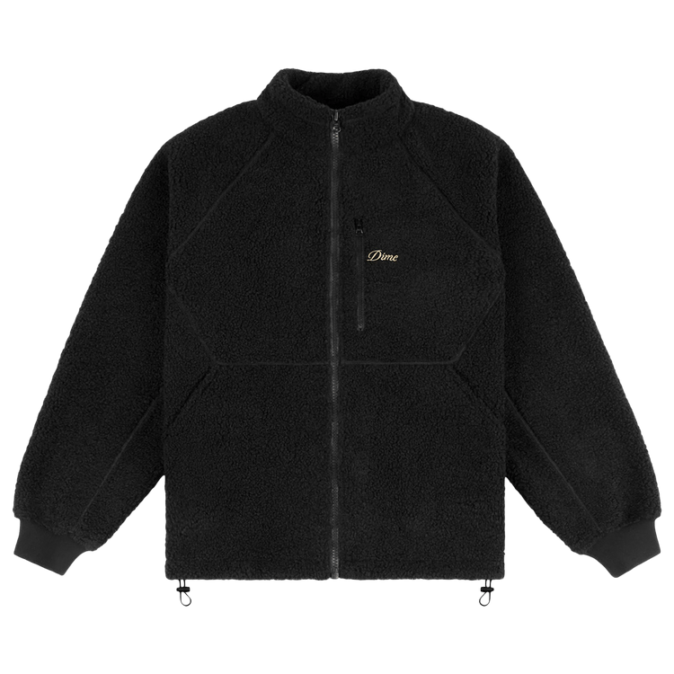 Dime Polar Fleece Sherpa Zip Jacket "Black"