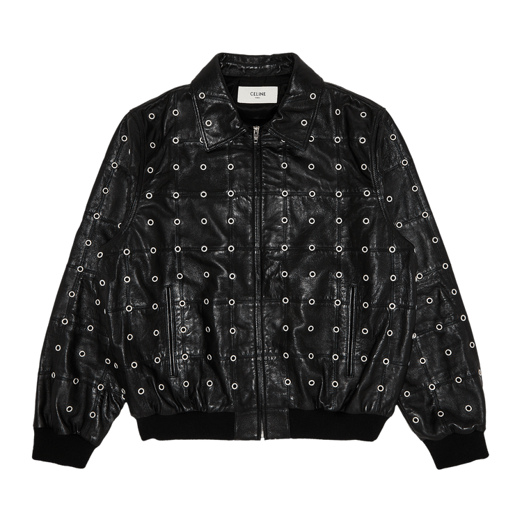 Pre-Owned CELINE Leather Eyelet Cut-Out Jacket "Black", From the Closet of Pusha T