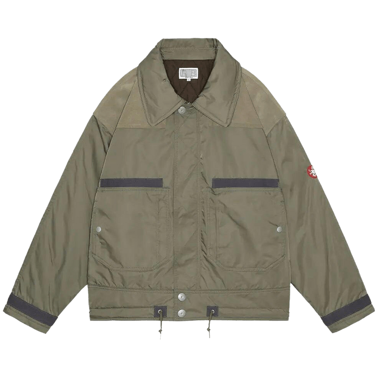 Cav Empt Leather Shoulder Bomber Jacket "Khaki"