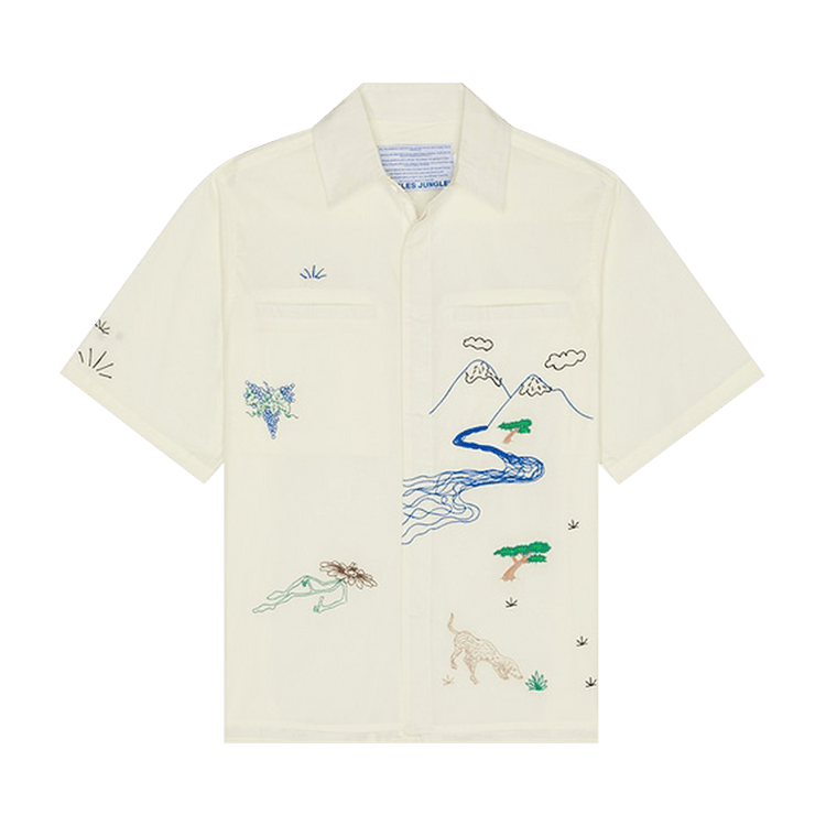 Jungles Good Thoughts Button Up Shirt "Birch"