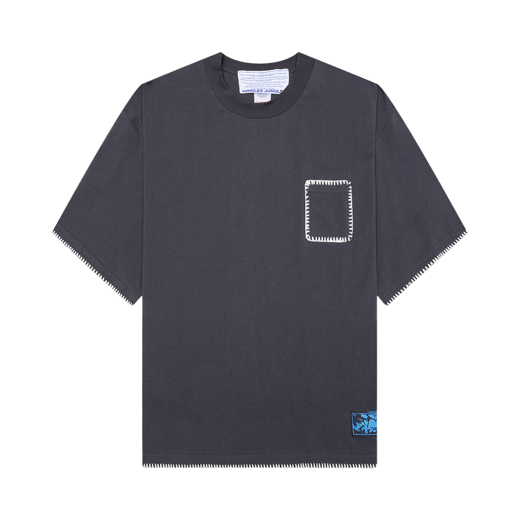 Jungles Blanket Stitch Vintage Tee "Sun Faded Grey"