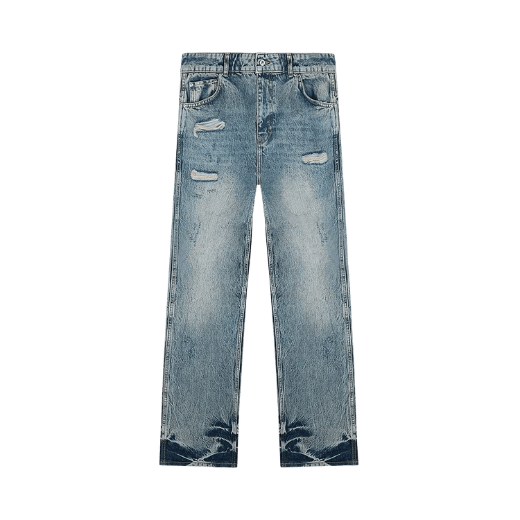 Represent Clo R3 Distressed Baggy Denim "Blue/Cream"