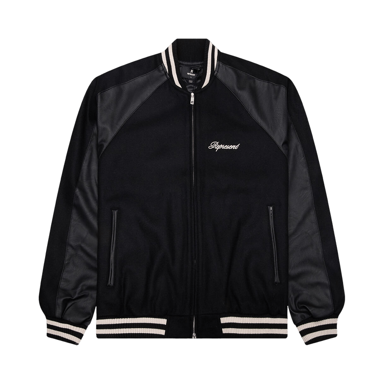 Represent Clo Raglan Varsity Jacket "Black"