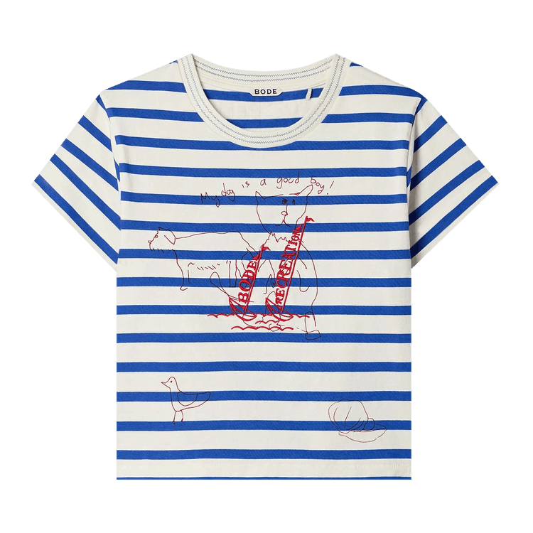 Bode Sails Margate Tee "White/Blue"