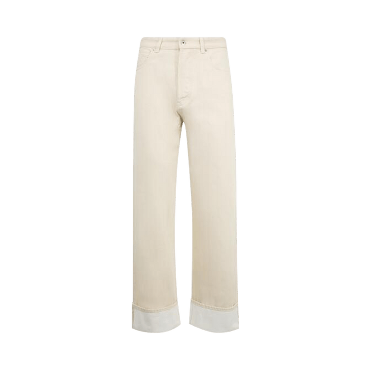 Bottega Veneta Colored Turned Up Jeans "Pale Meringue"