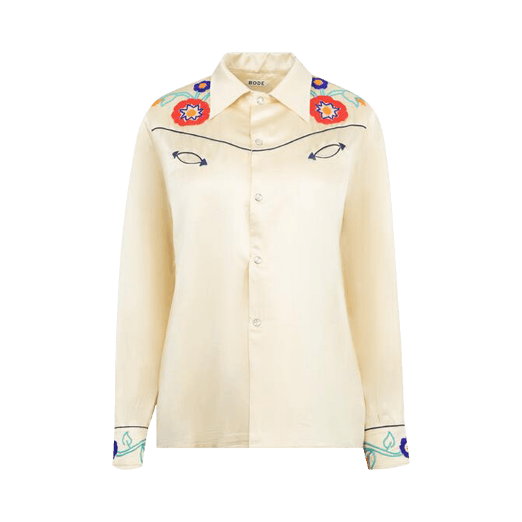 Bode Garden Party Western Shirt "Cream/Multicolor"