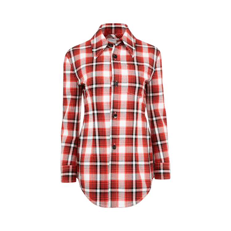 Bottega Veneta Structured Check Jacket "Tomato/Chalk/Black"