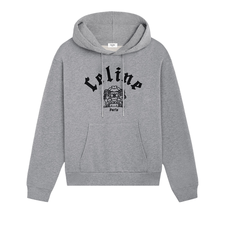 CELINE Loose Blason Hoodie "Grey Melange/Black"