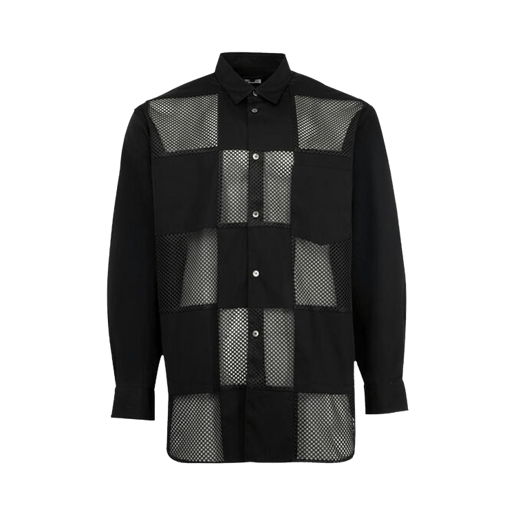 Comme des Garçons Homme Plus Mesh Check Long-Sleeve Shirt "Black"