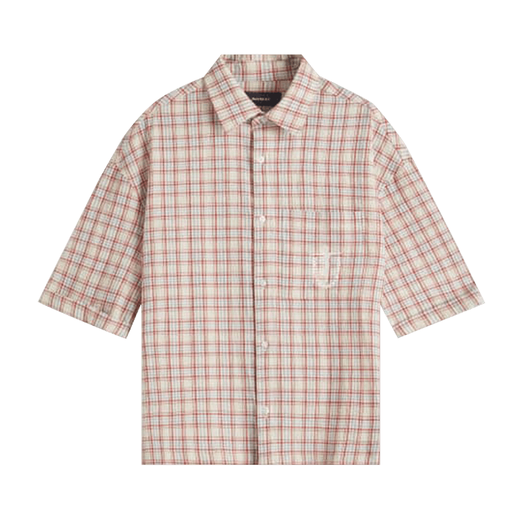 Nahmias Plaid Summerlandum Cropped Short-Sleeve Shirt "Cherry Plaid Seersucker"