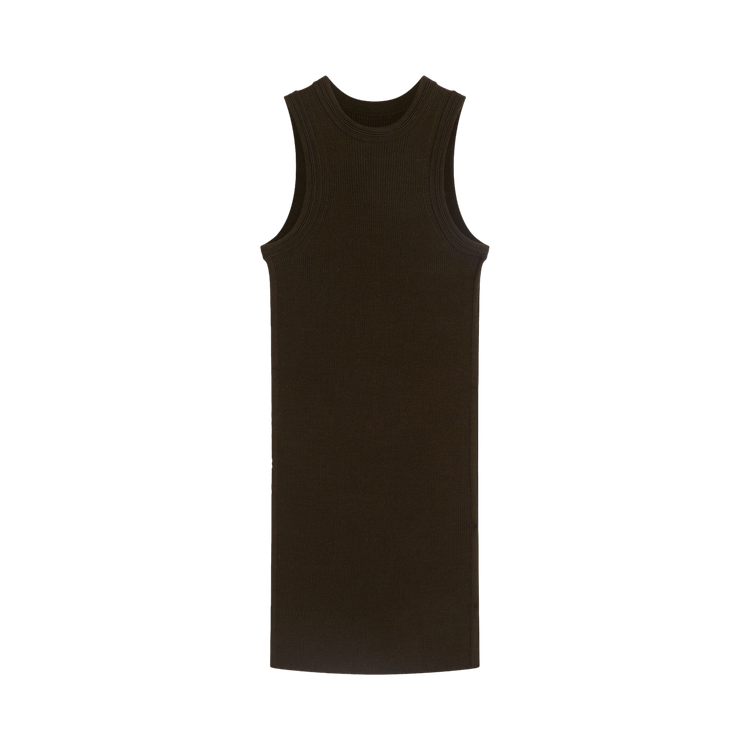Phoebe Philo Ribbed Tank Top "Dark Khaki"