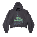 Balenciaga DIY Imprint Cropped Hoodie "Faded Washed Black"