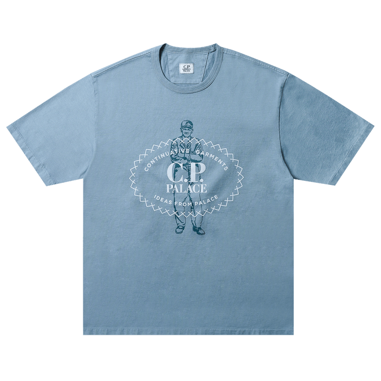 Palace x C.P. Company Mercerized Jersey 30/2 Twisted T-Shirt "Blue"