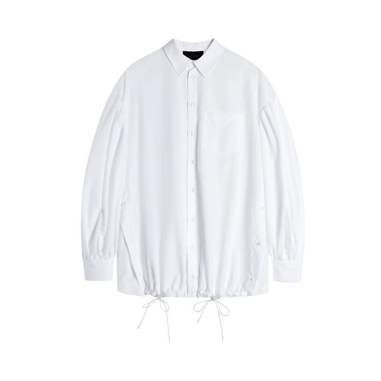 Simone Rocha Puff Sleeve Shirt Jacket With Button Placket Detail "White"