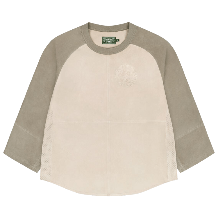 Denim Tears  Leather University Baseball Shirt 'White' 'White'