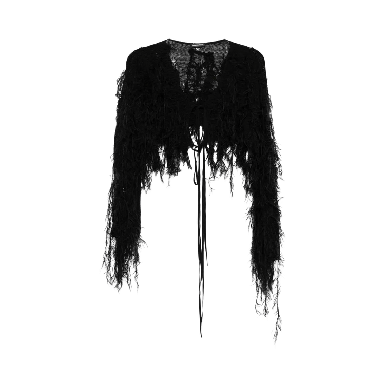 Ann Demeulemeester Madli Open Neck Cardigan "Black"