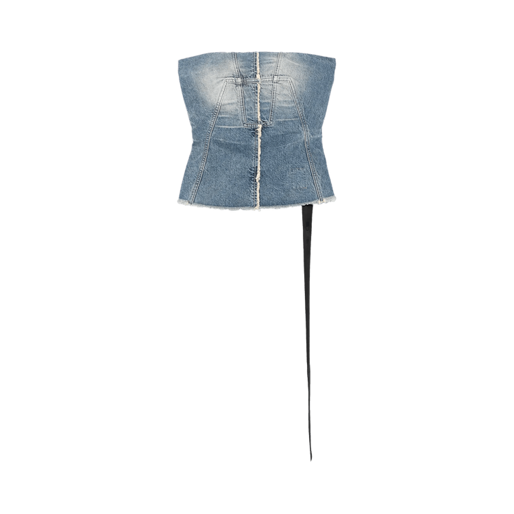 Rick Owens DRKSHDW Denim Bustier Top "Washed Indigo"
