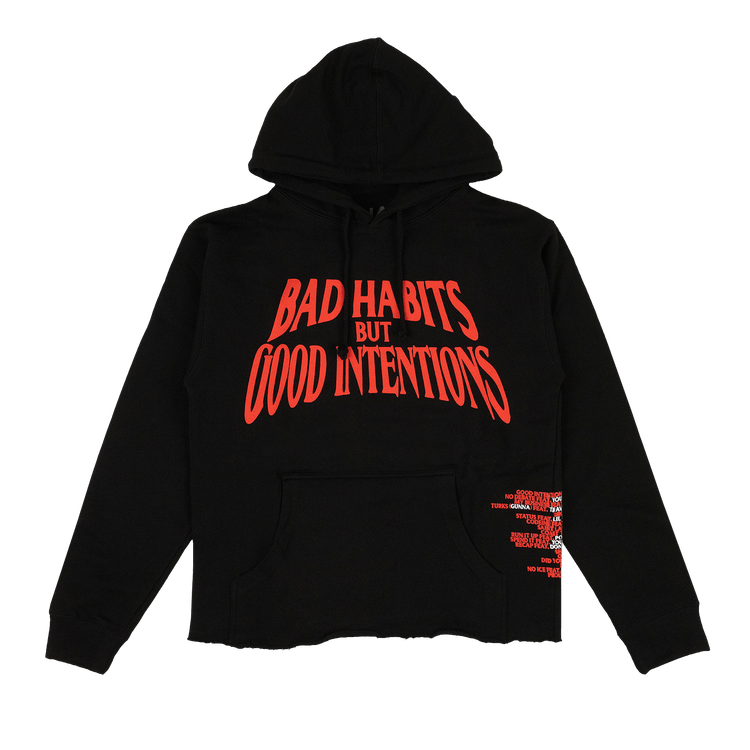 Vlone Bad Habits But Good Intentions Hoodie "Black"