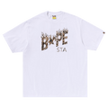 BAPE Wild Leopard Pattern BAPE Sta Logo Relaxed Fit Tee "White"