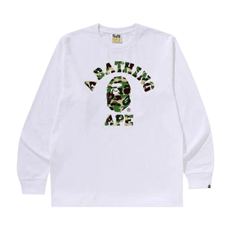 BAPE ABC Camo College Long-Sleeve Tee "White/Green"