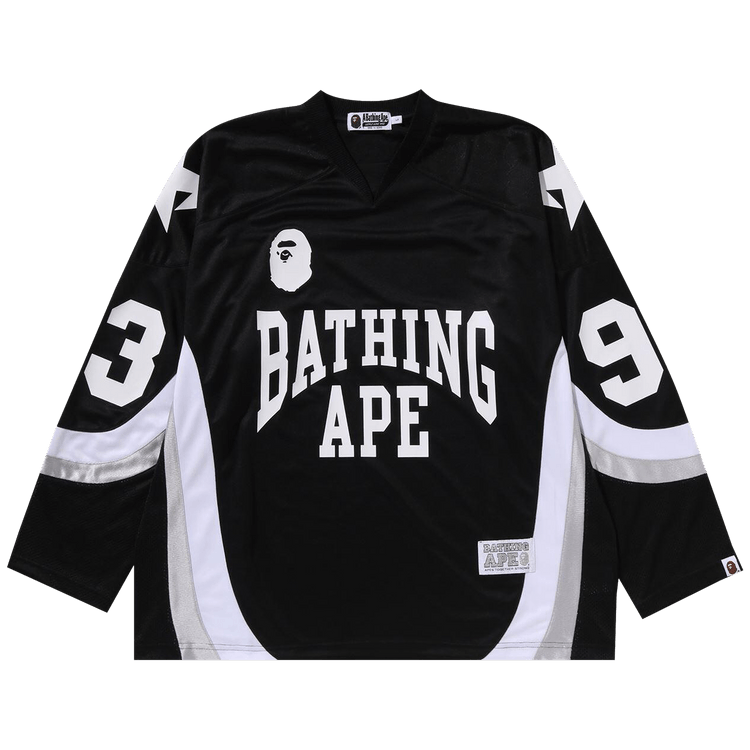 BAPE Line Camo Jacquard Logo Relaxed Fit Ice Hockey Jersey "Black"