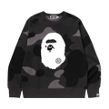 BAPE Mega Color Camo Big Ape Head Crewneck Sweatshirt "Black"