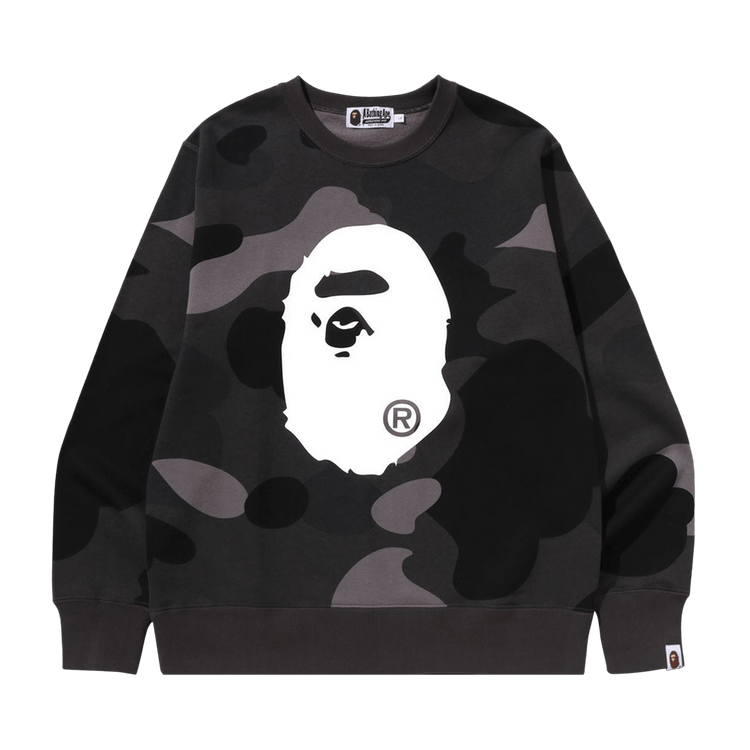 BAPE Mega Color Camo Big Ape Head Crewneck Sweatshirt "Black"