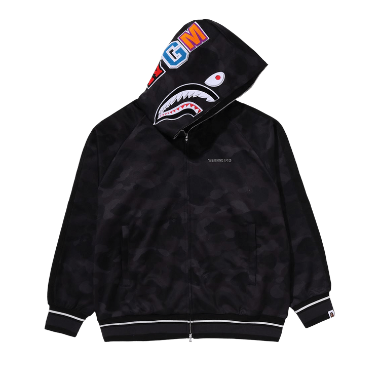 BAPE Color Camo Shark Relaxed Fit Hoodie Track Jacket "Black"