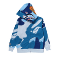 BAPE Mega ABC Camo Double Shark Relaxed Fit Full Zip Hoodie "Blue"