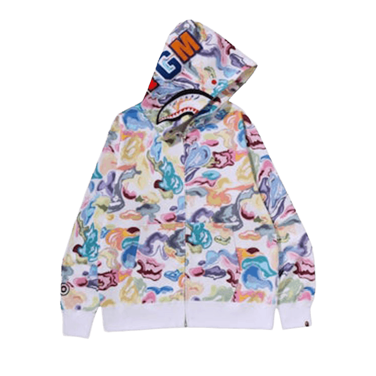BAPE Art Camo Shark Full Zip Hoodie "White"