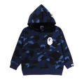 BAPE Kids Color Camo Ape Head Relaxed Fit Pullover Hoodie "Navy"